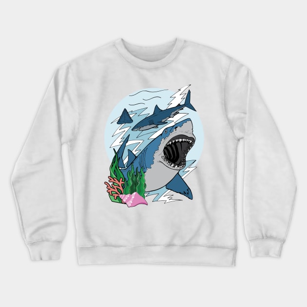 Shark For Boys Gifts Crewneck Sweatshirt by macshoptee